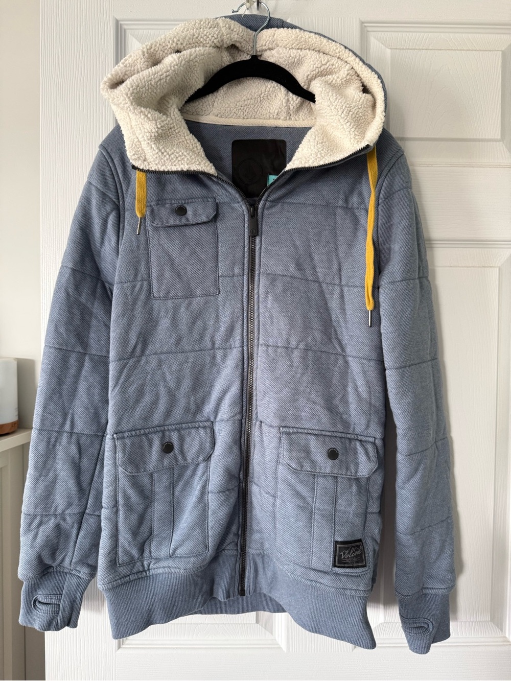 Volcom Quilted Hooded Jacket with Sherpa Lining